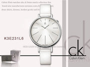  Shop Authentic Calvin Klein Equal White Dial White Leather Strap Watch for Women - K3E231L6 - Luxxuri