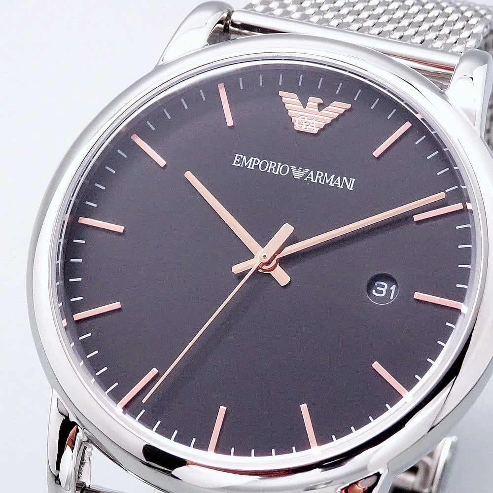  Shop Authentic Emporio Armani Luigi Analog Black Dial Silver Mesh Bracelet Watch For Men - AR11272 - Luxxuri