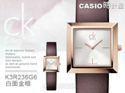  Shop Authentic Calvin Klein Mark White Dial Brown Leather Strap Watch for Women - K3R236G6 - Luxxuri