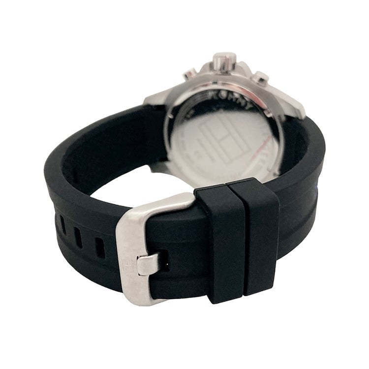  Shop Authentic Tommy Hilfiger Sport Multifunction Black Dial Black Rubber Strap Watch for Men - 1791143 - Luxxuri