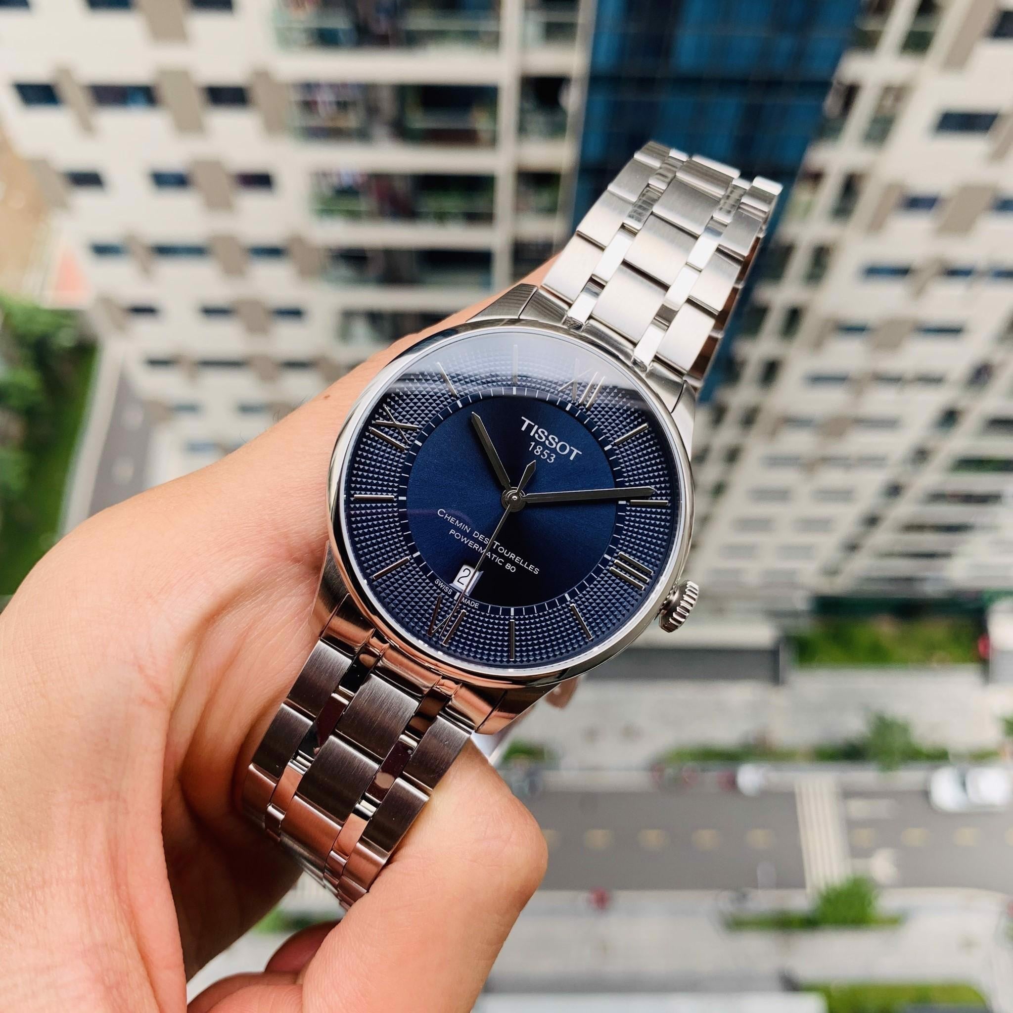  Shop Authentic Tissot Chemin Des Tourelles Powermatic 80 Blue Dial Silver Steel Strap Watch for Men - T099.407.11.048.00 - Luxxuri