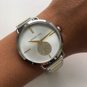  Shop Authentic Michael Kors Silver Dial Two Tone Steel Strap Watch for Women - MK3679 - Luxxuri