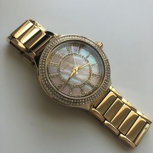 Shop Authentic Michael Kors Kerry Mother of Pearl Dial Gold Steel Strap Watch for Women - MK3396 - Luxxuri