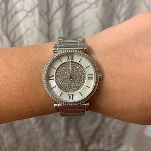  Shop Authentic Michael Kors Catlin Silver Dial Silver Steel Strap Watch for Women - MK3355 - Luxxuri
