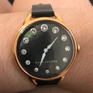  Shop Authentic Marc Jacobs Betty Mother of Pearl Black Dial Black Leather Strap Watch for Women - MJ1513 - Luxxuri