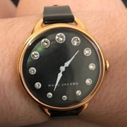 Shop Authentic Marc Jacobs Betty Mother of Pearl Black Dial Black Leather Strap Watch for Women - MJ1513 - Luxxuri
