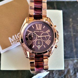  Shop Authentic Michael Kors Bradshaw Burgundy Dial Two Tone Steel Strap Watch for Women - MK6270 - Luxxuri