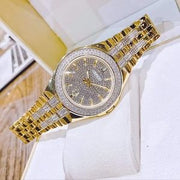  Shop Authentic Bulova Crystal Collection Silver Dial Two Tone Steel Strap Watch for Men - 98K102 - Luxxuri