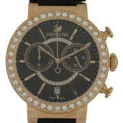  Shop Authentic Swarovski Citra Sphere Chronograph Black Dial Black Leather Strap Watch for Women - 5055209 - Luxxuri