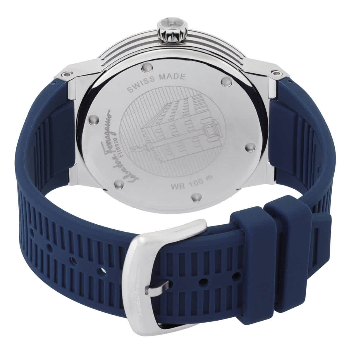  Shop Authentic Salvatore Ferragamo F-80 Blue Dial Blue Rubber Strap Watch For Men - SFHY01022 - Luxxuri