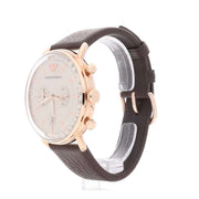  Shop Authentic Emporio Armani Aviator Grey Dial Brown Leather Strap Watch For Men - AR11106 - Luxxuri