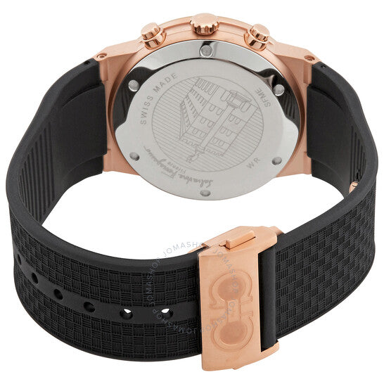  Shop Authentic Salvatore Ferragamo Sapphire Chrono Black Dial Black Rubber Strap Watch for Men - SFME00721 - Luxxuri