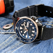  Shop Authentic Seiko 5 Sports Automatic Blue Dial Black NATO Strap Watch for Men - SBSA098 - Luxxuri