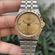  Shop Authentic Tudor Royal Automatic Diamonds Gold Dial Two Tone Steel Strap Watch for Men - M28603-0006 - Luxxuri