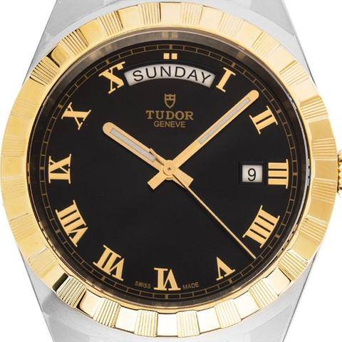  Shop Authentic Tudor Royal Automatic Black Dial Two Tone Steel Strap Watch for Men - M28603-0003 - Luxxuri