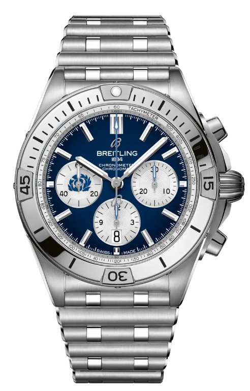  Shop Authentic Breitling Chronomat B01 42 Six Nations Scotland Blue Dial Silver Steel Strap Watch for Men - AB0134A51C1A1 - Luxxuri