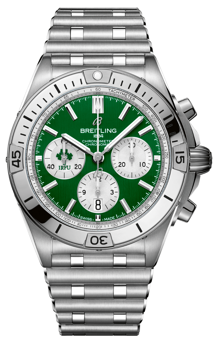  Shop Authentic Breitling Chronomat B01 42 Six Nations Ireland Green Dial Silver Steel Strap Watch for Men - AB0134A91L1A1 - Luxxuri