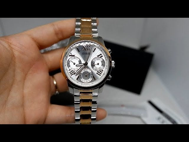  Shop Authentic Guess Mini Sunrise Analog Silver Dial Two Tone Steel Strap Watch For Women - W0448L4 - Luxxuri