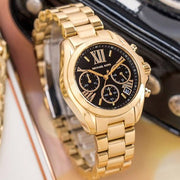  Shop Authentic Michael Kors Bradshaw Chronograph Black Dial Gold Steel Strap Watch For Women - MK6959 - Luxxuri