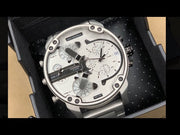  Shop Authentic Diesel Mr. Daddy Chronograph Silver Dial Silver Steel Strap Watch For Men - DZ7421 - Luxxuri