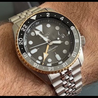  Shop Authentic Seiko 5 Sports GMT US Special Edition Automatic Grey Dial Silver Steel Strap Watch For Men - SSK021K1 - Luxxuri