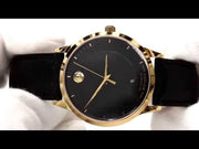  Shop Authentic Movado 1881 Automatic Black Dial Black Leather Strap Watch For Men - 606875 - Luxxuri