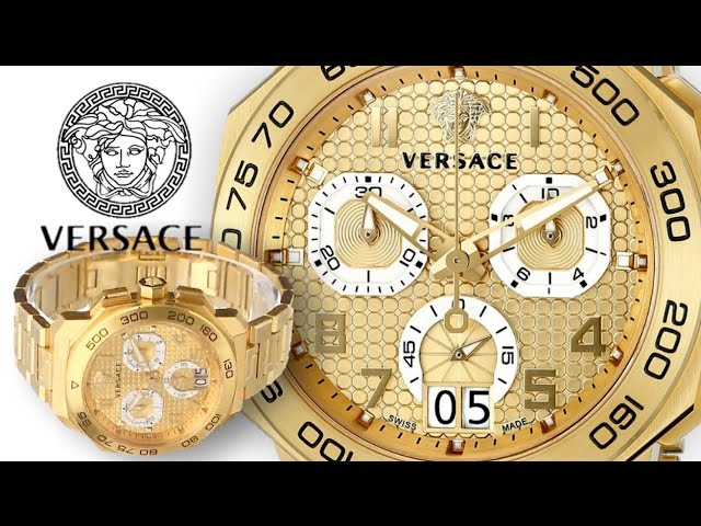  Shop Authentic Versace Dylos Chronograph Gold Dial Gold Steel Strap Watch for Men - VQC040015 - Luxxuri