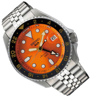  Shop Authentic Seiko 5 Sports GMT Automatic Orange Dial Silver Steel Strap Watch For Men - SSK005K1 - Luxxuri