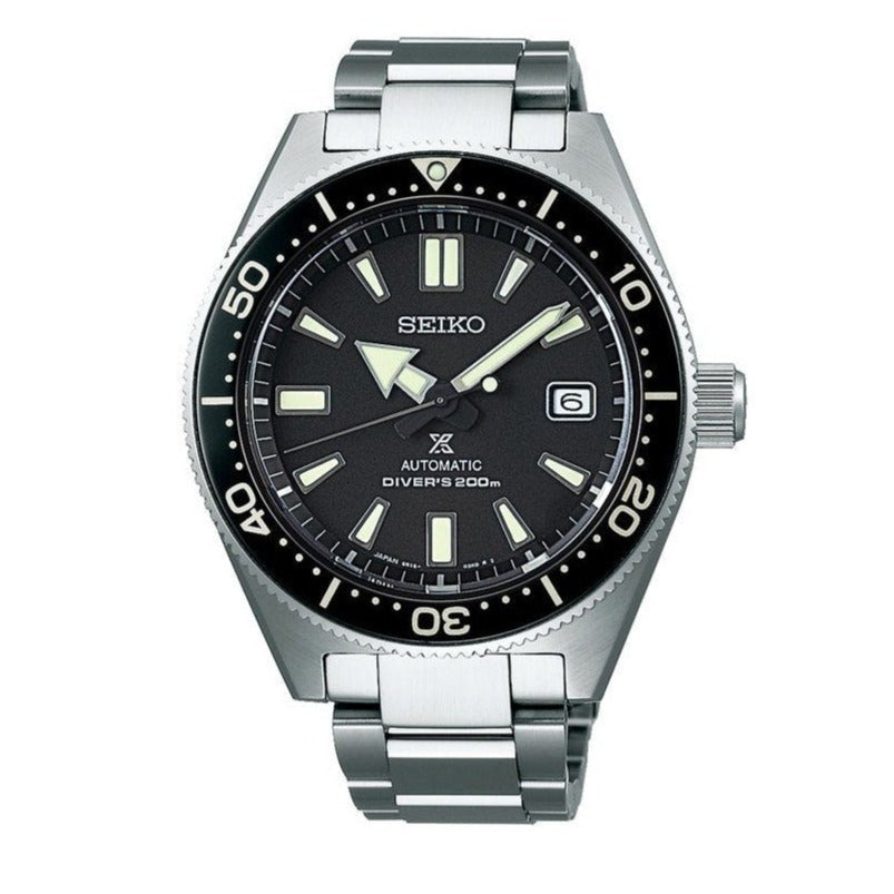 Seiko Prospex Automatic Diver Black Dial Silver Steel Strap Watch For Men - SPB051J1