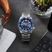  Shop Authentic Seiko 5 Sports Automatic Analog Blue Dial Silver Steel Strap Watch For Men - SRPD51K1 - Luxxuri