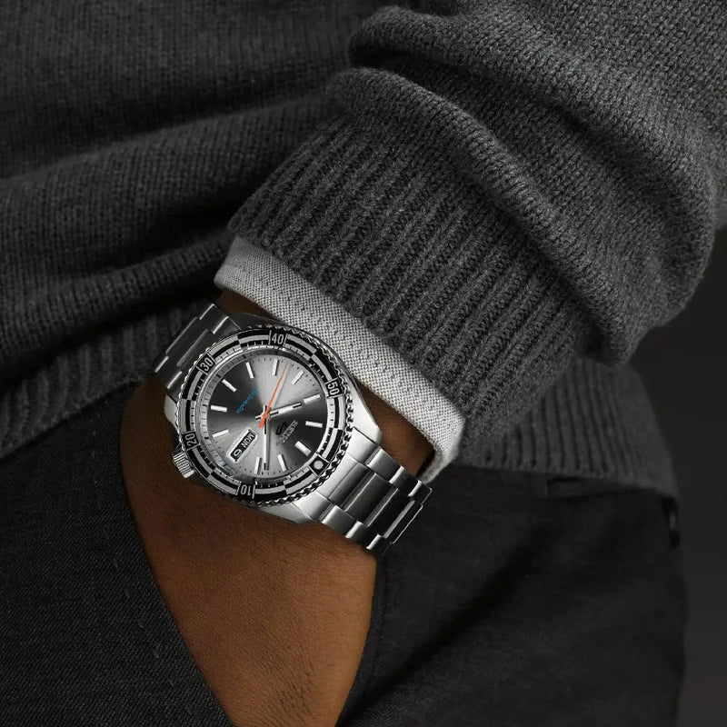  Shop Authentic Seiko 5 Sports Special Edition Silver Dial Silver Steel Strap Watch For Men - SRPK09K1 - Luxxuri