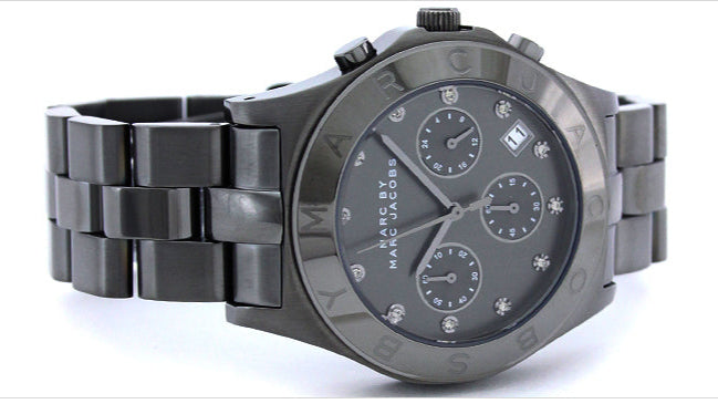  Shop Authentic Marc Jacobs Blade Chronograph Black Dial Black Steel Strap Watch for Women - MBM3103 - Luxxuri