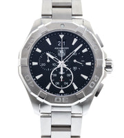 Shop Authentic Tag Heuer Aquaracer Chronograph Black Dial Silver Steel Strap Watch for Men - CAY1110.BA0927 - Luxxuri
