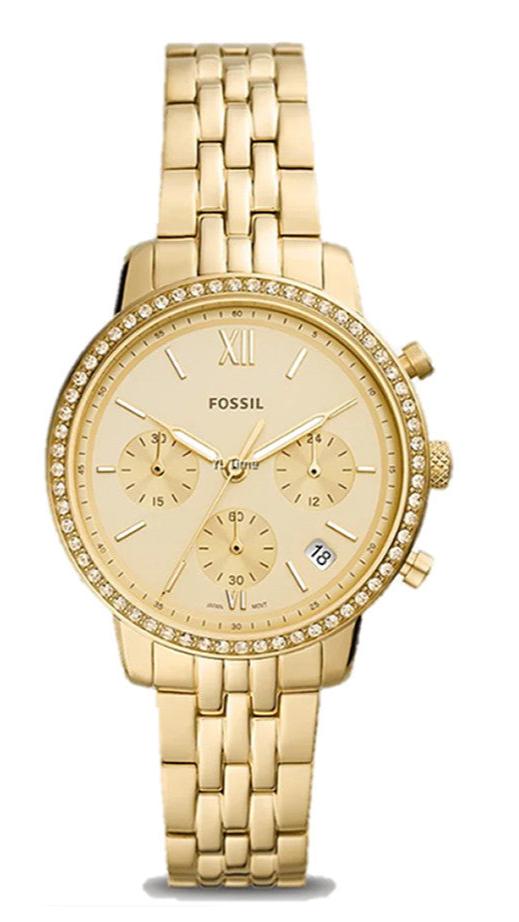  Shop Authentic Fossil Neutra Chronograph Gold Dial Gold Steel Strap Watch for Women - ES5219 - Luxxuri
