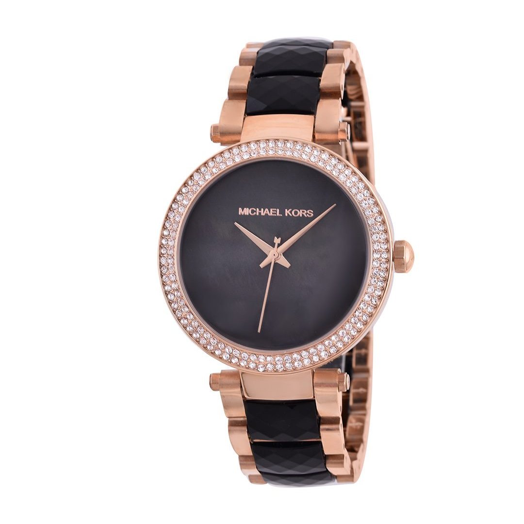  Shop Authentic Michael Kors Parker Mother of Pearl Black Dial Two Tone Steel Strap Watch for Women - MK6414 - Luxxuri