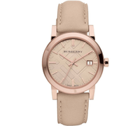  Shop Authentic Burberry The City Gold Dial Beige Leather Strap Watch for Women - BU9210 - Luxxuri