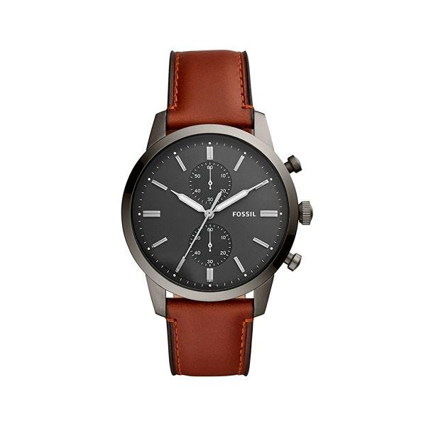  Shop Authentic Fossil Townsman Chronograph Gray Dial Brown Leather Strap Watch for Men - FS5522 - Luxxuri