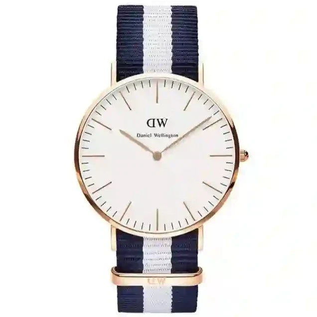  Shop Authentic Daniel Wellington Classic Glasgow White Dial Two Tone NATO Strap Watch For Women - DW00100031 - Luxxuri