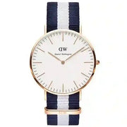  Shop Authentic Daniel Wellington Classic Glasgow White Dial Two Tone NATO Strap Watch For Women - DW00100031 - Luxxuri