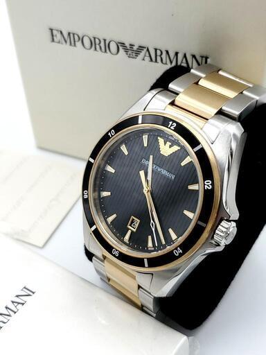  Shop Authentic Emporio Armani Quartz Black Dial Two Tone Steel Strap Watch For Men - AR80017 - Luxxuri