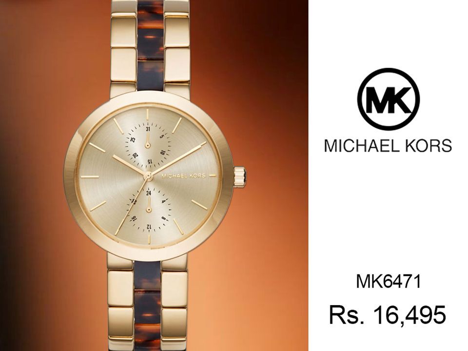  Shop Authentic Michael Kors Garner Multifunction Gold Dial Two Tone Steel Strap Watch For Women - MK6471 - Luxxuri