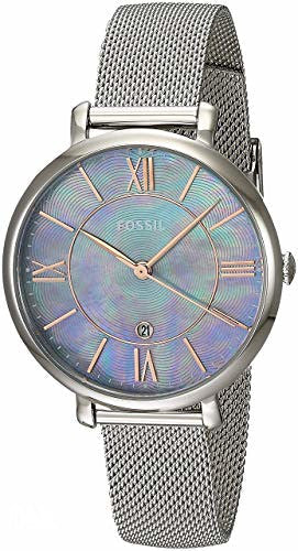  Shop Authentic Fossil Jacqueline Mother of Pearl Blue Dial Silver Mesh Strap Watch for Women - ES4322 - Luxxuri