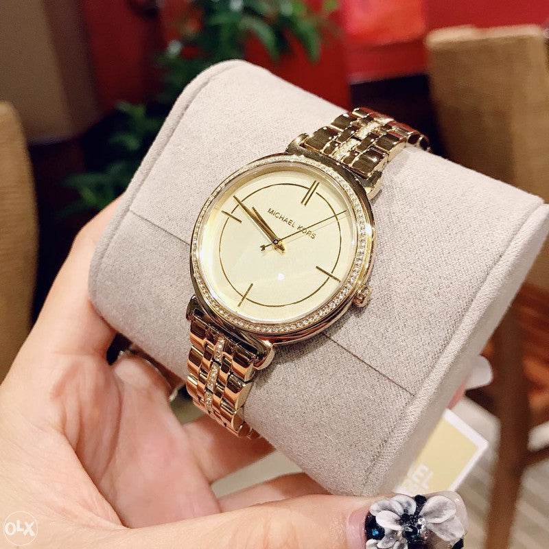  Shop Authentic Michael Kors Cinthia Quartz Gold Dial Gold Steel Strap Watch For Women - MK3681 - Luxxuri