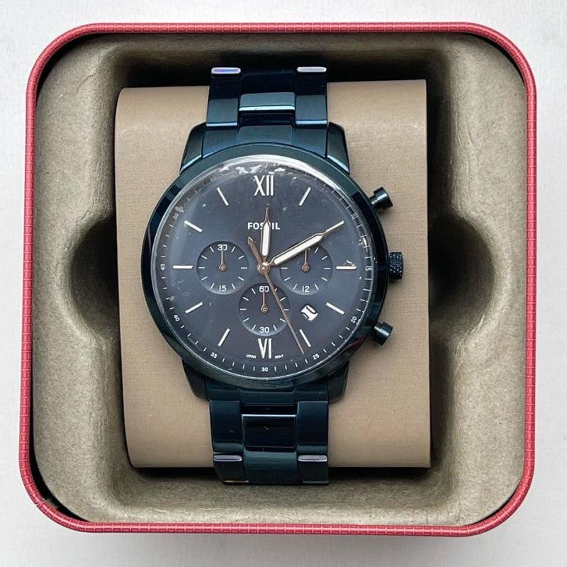  Shop Authentic Fossil Neutra Chronograph Blue Dial Blue Steel Strap Watch for Men - FS5826 - Luxxuri