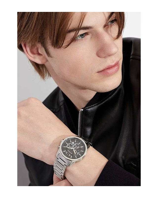  Shop Authentic Armani Exchange Banks Chronograph Black Dial Silver Steel Strap Watch For Men - AX1720 - Luxxuri