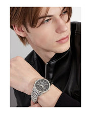  Shop Authentic Armani Exchange Banks Chronograph Black Dial Silver Steel Strap Watch For Men - AX1720 - Luxxuri