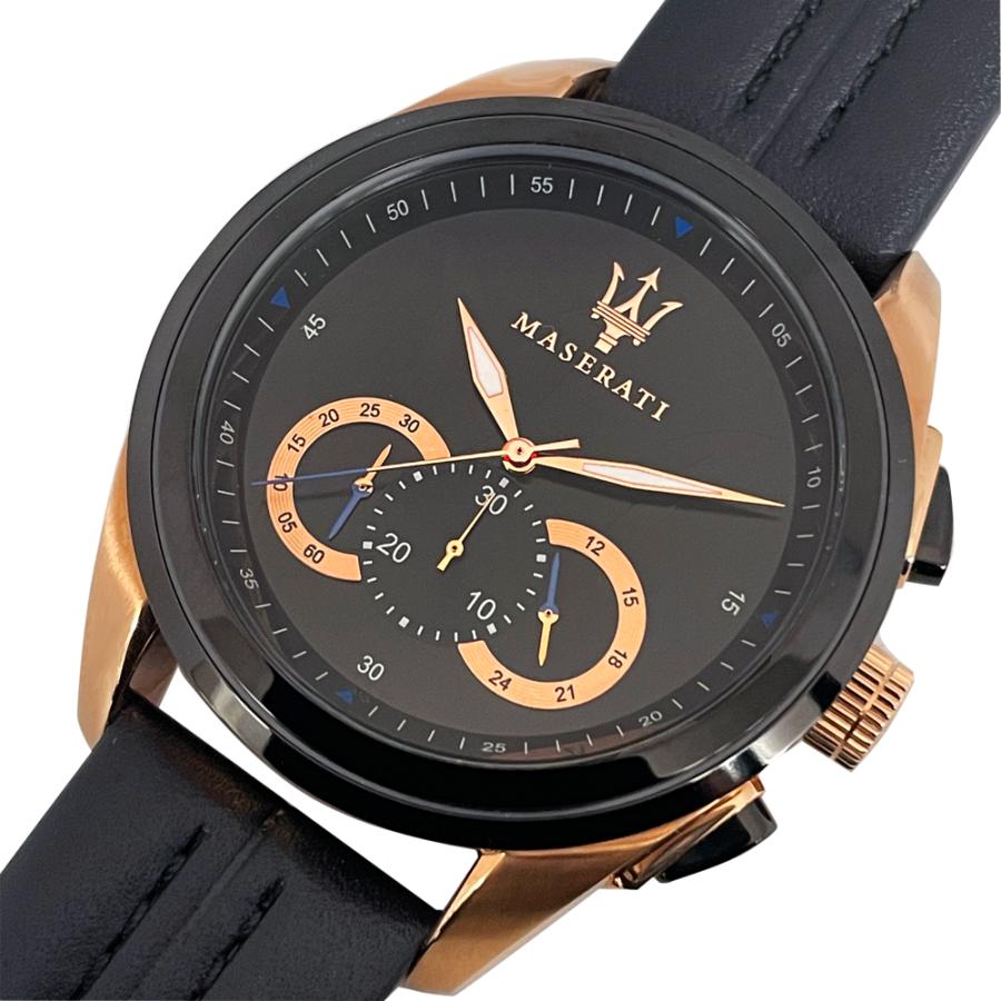  Shop Authentic Maserati Traguardo 45mm Black Dial Watch Black Strap For Men - R8871612025 - Luxxuri