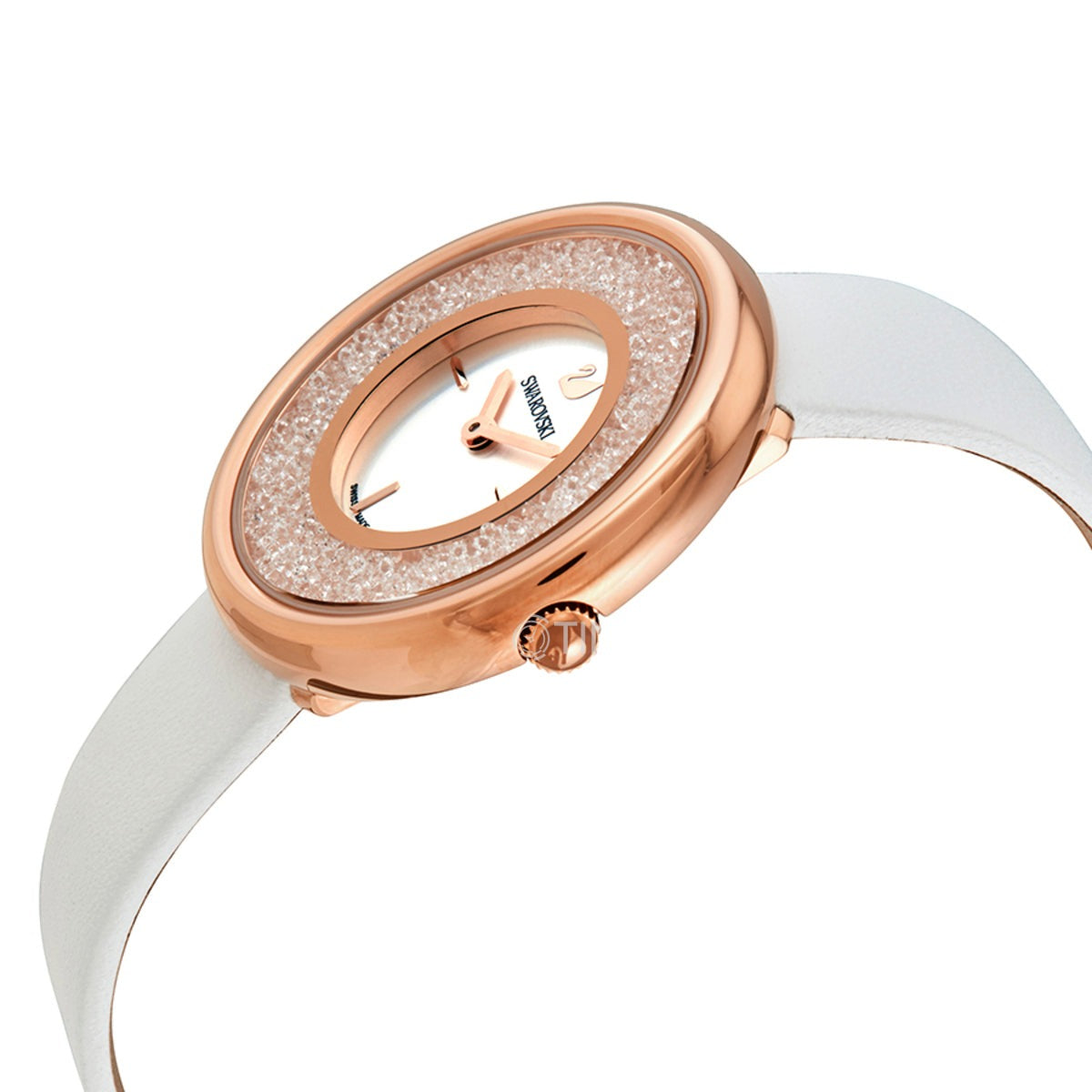  Shop Authentic Swarovski Crystalline Pure White Dial White Leather Strap Watch for Women - 5376083 - Luxxuri
