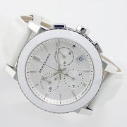  Shop Authentic Burberry City Chronograph White Dial White Leather Strap Watch For Women - BU9701 - Luxxuri