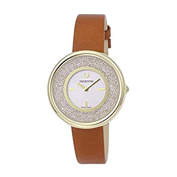  Shop Authentic Swarovski Crystalline Pure White Dial Brown Leather Strap Watch for Women - 5275040 - Luxxuri